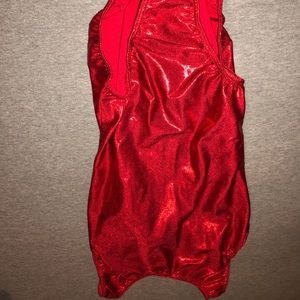 never worn red gymnastics leotard